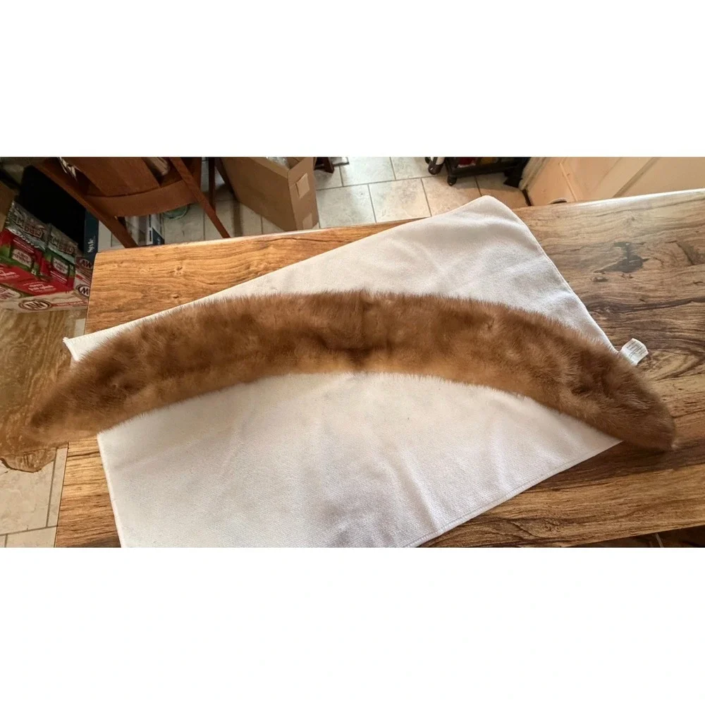 Vintage Genuine MINK Fur Collar Piece 31 in. Autumn Haze Craft Repurpose